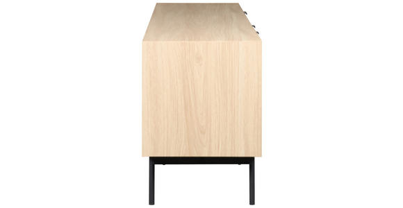 LOWBOARD  in 200/58/40 cm  - Eichefarben/Schwarz, KONVENTIONELL, Glas/Holzwerkstoff (200/58/40cm) - Xora