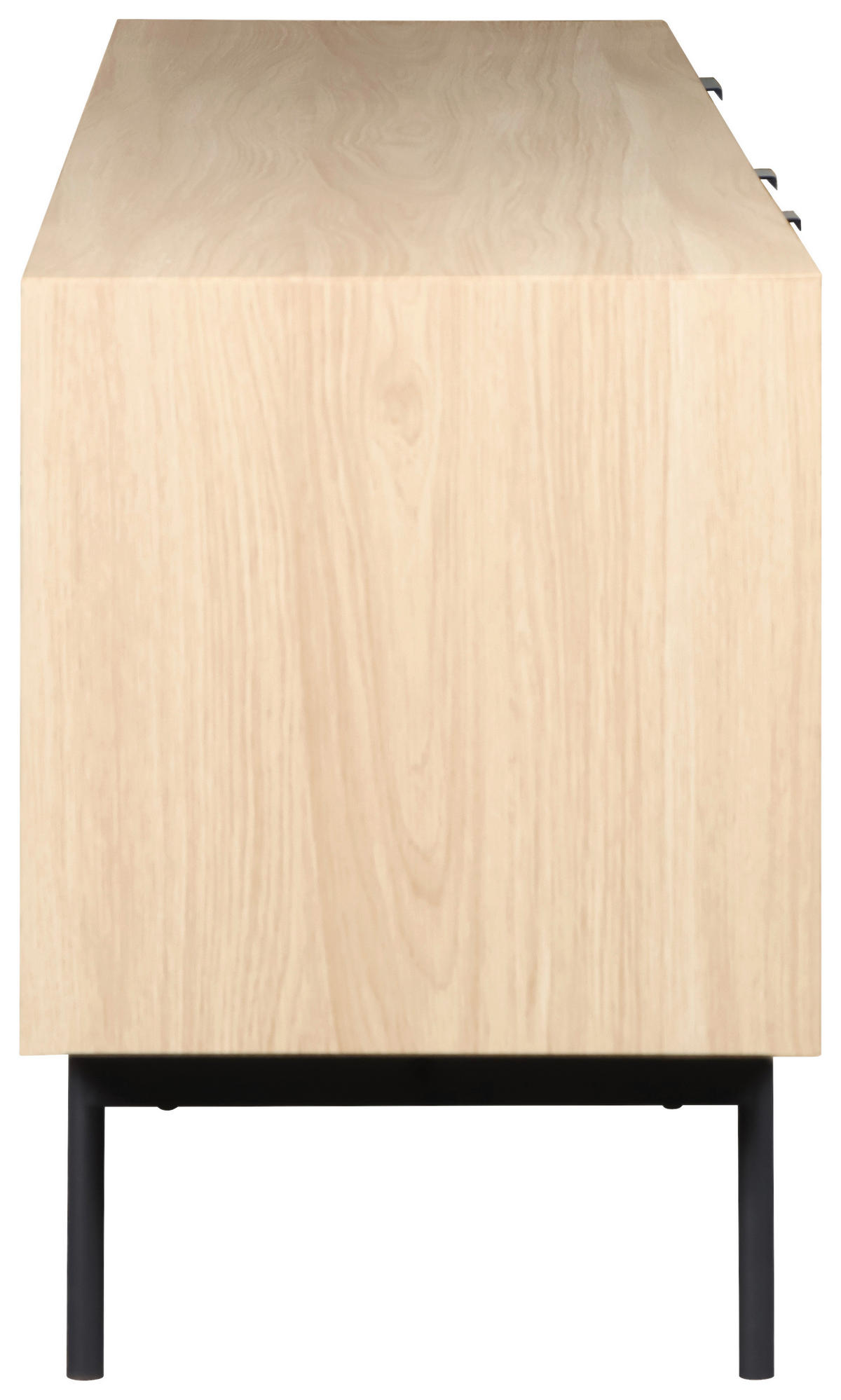 LOWBOARD  in 200/58/40 cm  - Eichefarben/Schwarz, KONVENTIONELL, Glas/Holzwerkstoff (200/58/40cm) - Xora