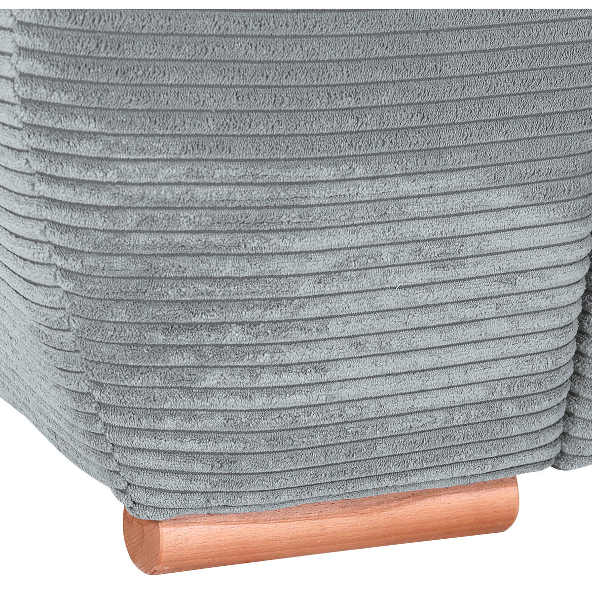 BIGSOFA in Cord Hellgrau  - Eichefarben/Hellgrau, Konventionell, Holz/Textil (270/72/109cm) - Carryhome