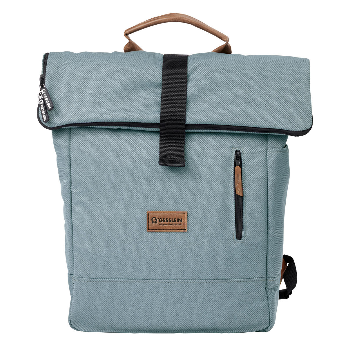 WICKELRUCKSACK N° 6 Aqua Mint/Tabak  - Braun/Mintgrün, Basics, Textil (31/45/12cm) - Gesslein