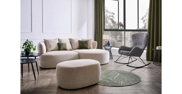 ECKSOFA  in Chenille Beige  235/166 cm  - Dunkelgrün/Beige, MODERN, Kunststoff/Textil (235/166cm) - Hom`in