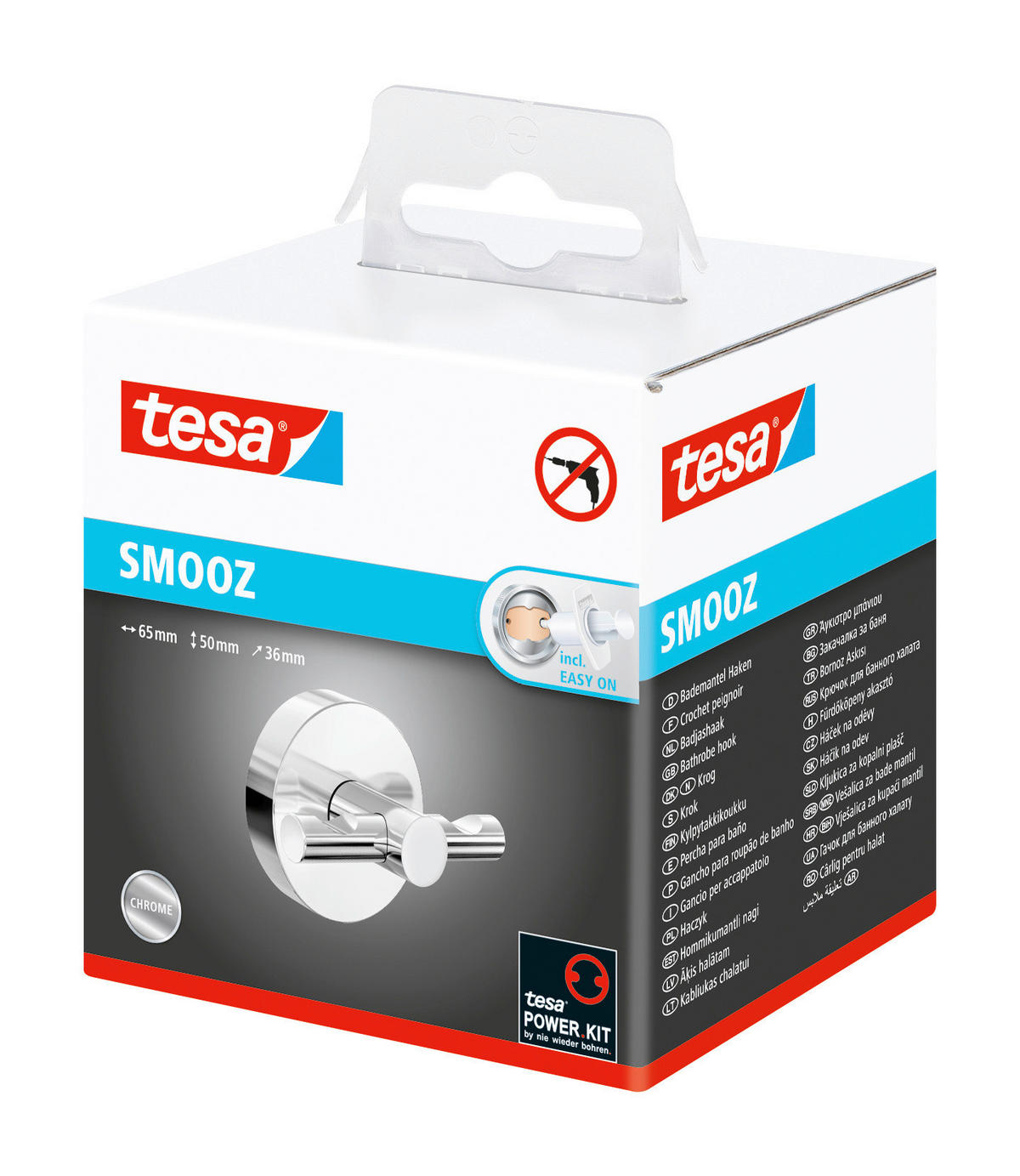 HANDTUCHHAKEN - Chromfarben, Trend, Metall (6,25/5/5cm) - Tesa