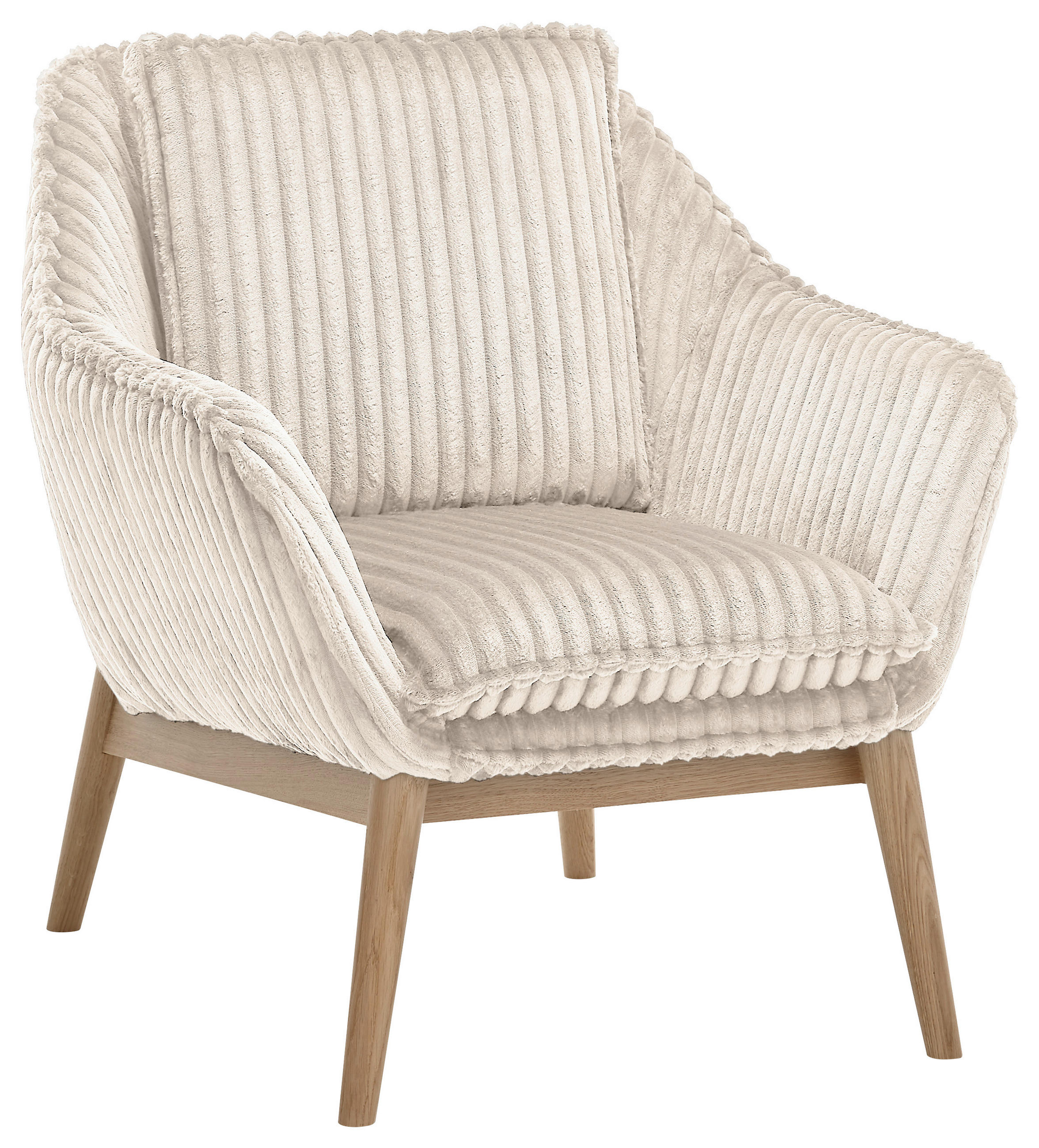 SESSEL in Cord Naturfarben  - Naturfarben, KONVENTIONELL, Holz/Textil (77/90/85cm) - SetOne by Musterring