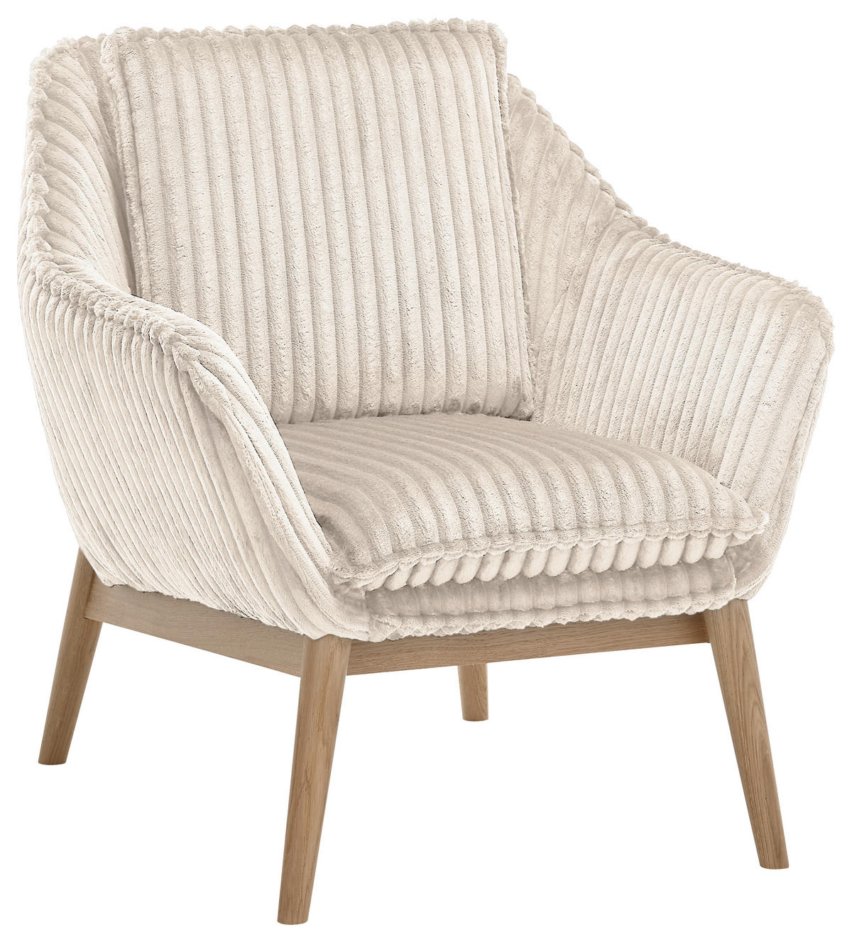 SESSEL in Cord Naturfarben  - Naturfarben, KONVENTIONELL, Holz/Textil (77/90/85cm) - SetOne by Musterring