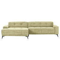 ECKSOFA in Cord Hellgrün  - Schwarz/Hellgrün, Konventionell, Textil/Metall (165/295cm) - Carryhome
