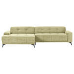 ECKSOFA in Cord Hellgrün  165/295 cm  - Schwarz/Hellgrün, KONVENTIONELL, Textil/Metall (165/295cm) - Carryhome