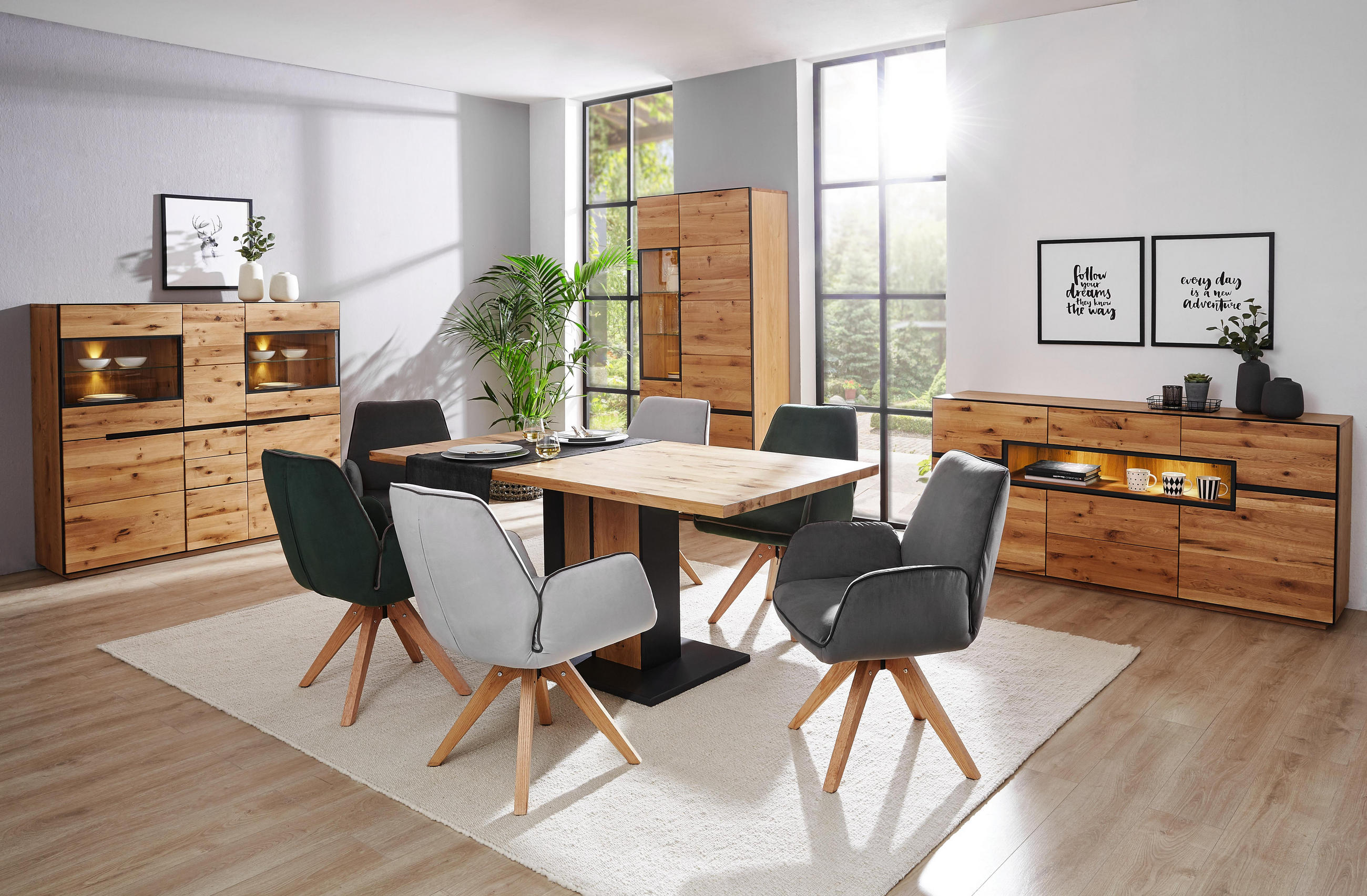 Esstisch Wildeiche Massiv Metall Online Shoppen