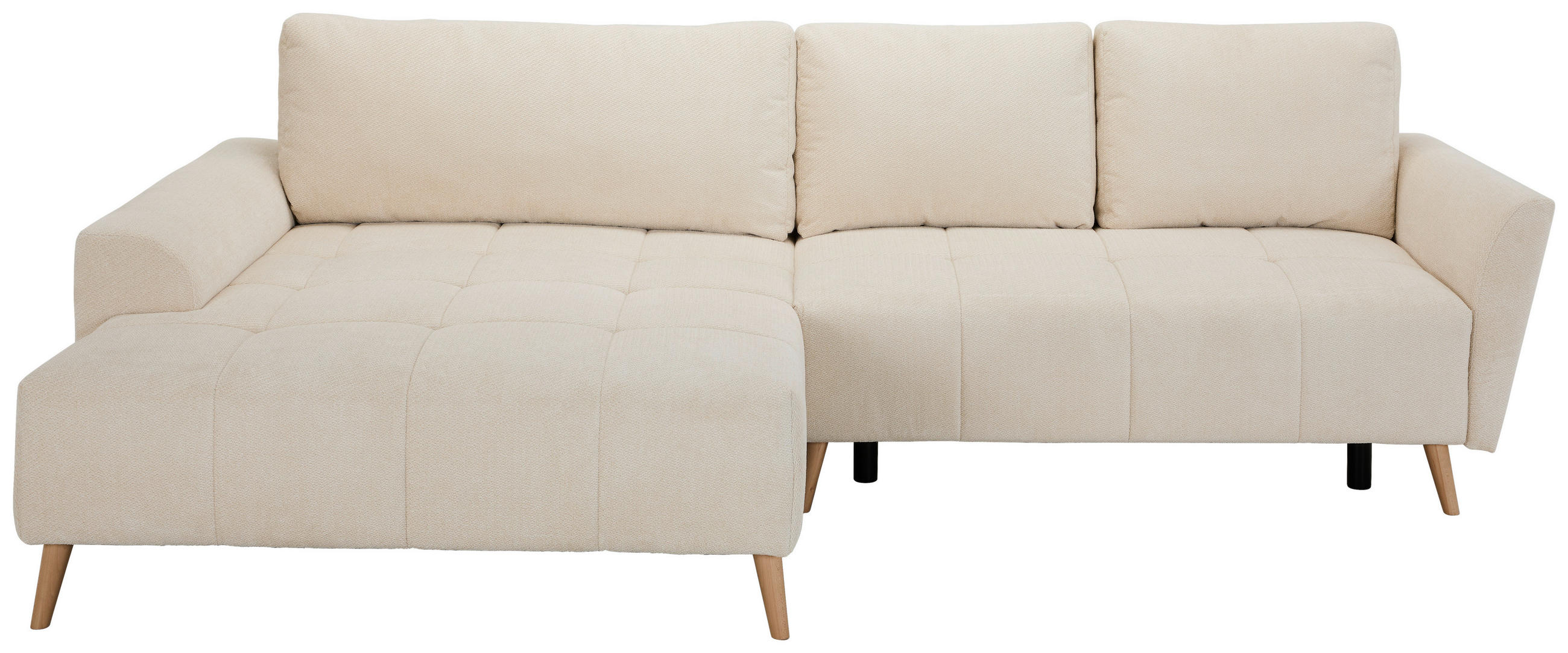 ECKSOFA Creme Webstoff  - Buchefarben/Creme, KONVENTIONELL, Holz/Textil (169/294cm) - Carryhome