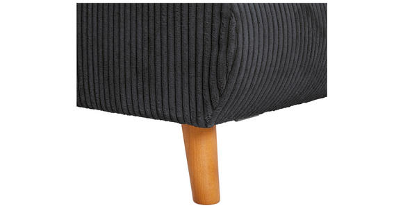 ECKSOFA Dunkelgrau Cord  - Eichefarben/Dunkelgrau, KONVENTIONELL, Holz/Textil (284/162cm) - Carryhome