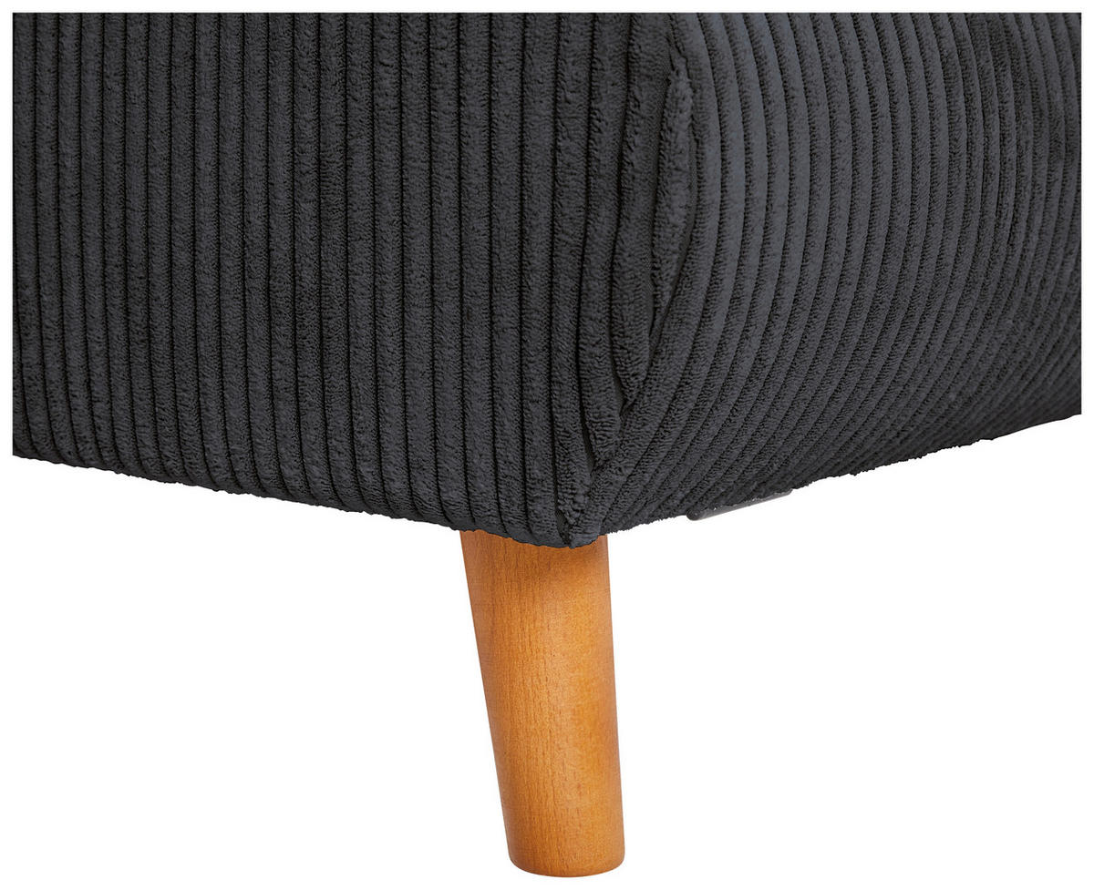 ECKSOFA Anthrazit Cord  - Eichefarben/Anthrazit, KONVENTIONELL, Holz/Textil (162/284cm) - Carryhome
