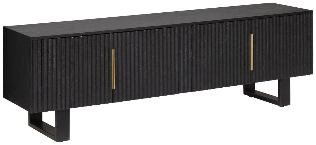 LOWBOARD  in 180/55/40 cm  - Goldfarben/Schwarz, Design, Holz/Metall (180/55/40cm) - Livetastic