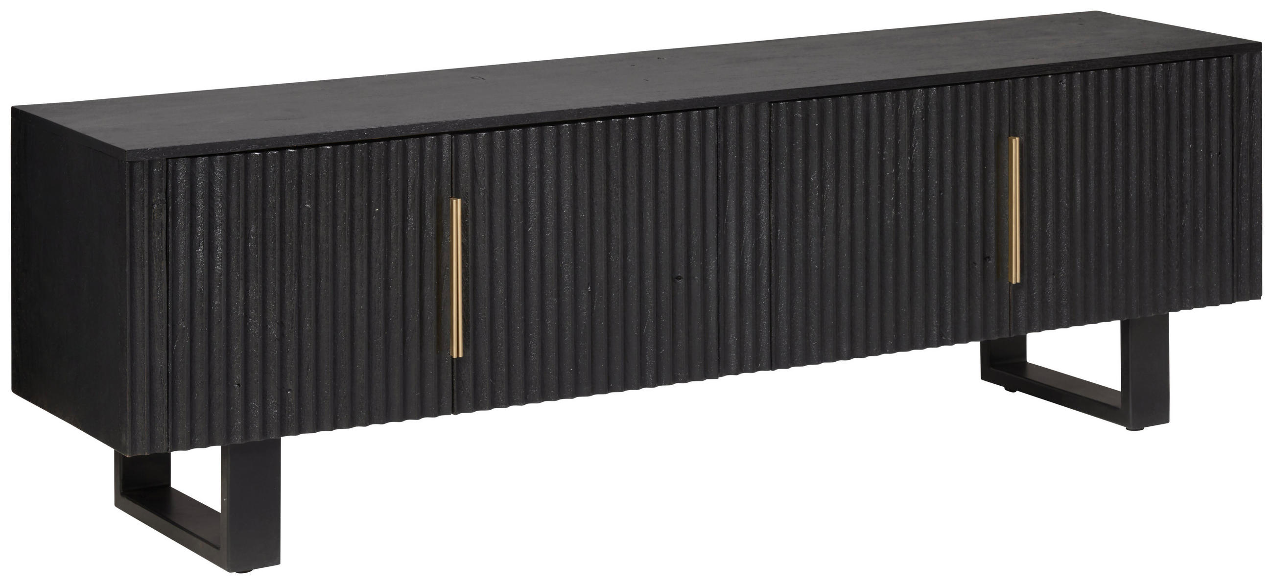 Livetastic Lowboard Schwarz, Gold 180x55x40 cm