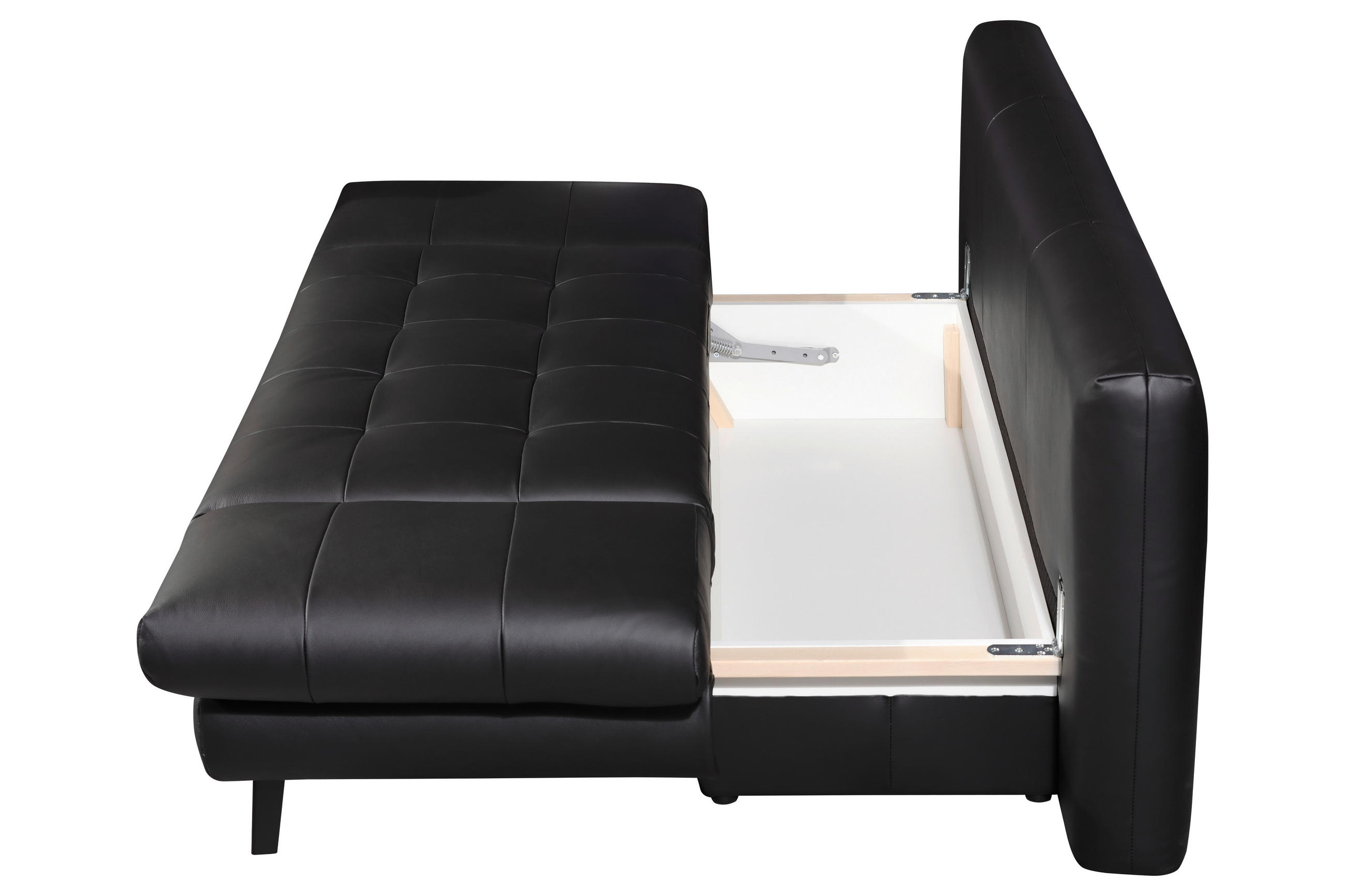 Thumbnail - Novel Schlafsofa Liane, Schwarz, Leder, Echtleder, Rindleder, 2-Sitzer, 209x94x94 cm, Lederauswahl, Wohnzimmer, Sofas & ...