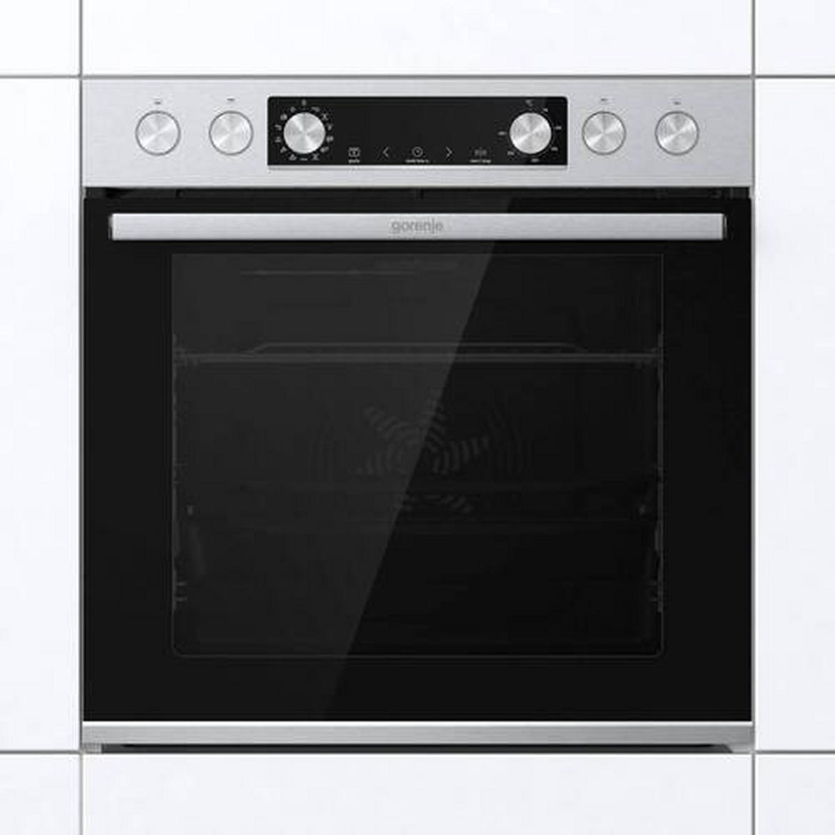 HERDSET 738870  - Edelstahlfarben/Schwarz, Basics, Glas/Metall (59,5/59,5/56,4cm) - Gorenje