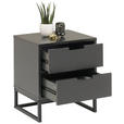 NACHTSCHRANK 47,6/53,1/40 cm  - Anthrazit/Schwarz, Design, Holzwerkstoff/Metall (47,6/53,1/40cm) - Novel
