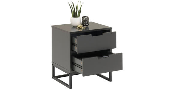 NACHTSCHRANK 47,6/53,1/40 cm  - Anthrazit/Schwarz, Design, Holzwerkstoff/Metall (47,6/53,1/40cm) - Novel