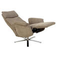 RELAXSESSEL Mikrofaser    - Chromfarben/Beige, Design, Textil/Metall (80/113/90cm) - Cantus