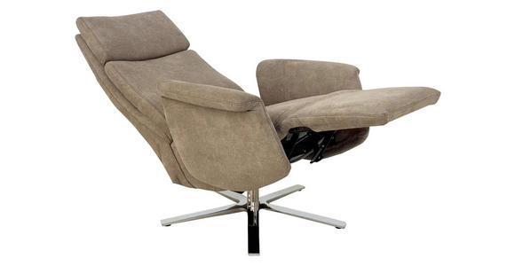 RELAXSESSEL Mikrofaser    - Chromfarben/Beige, Design, Textil/Metall (80/113/90cm) - Cantus