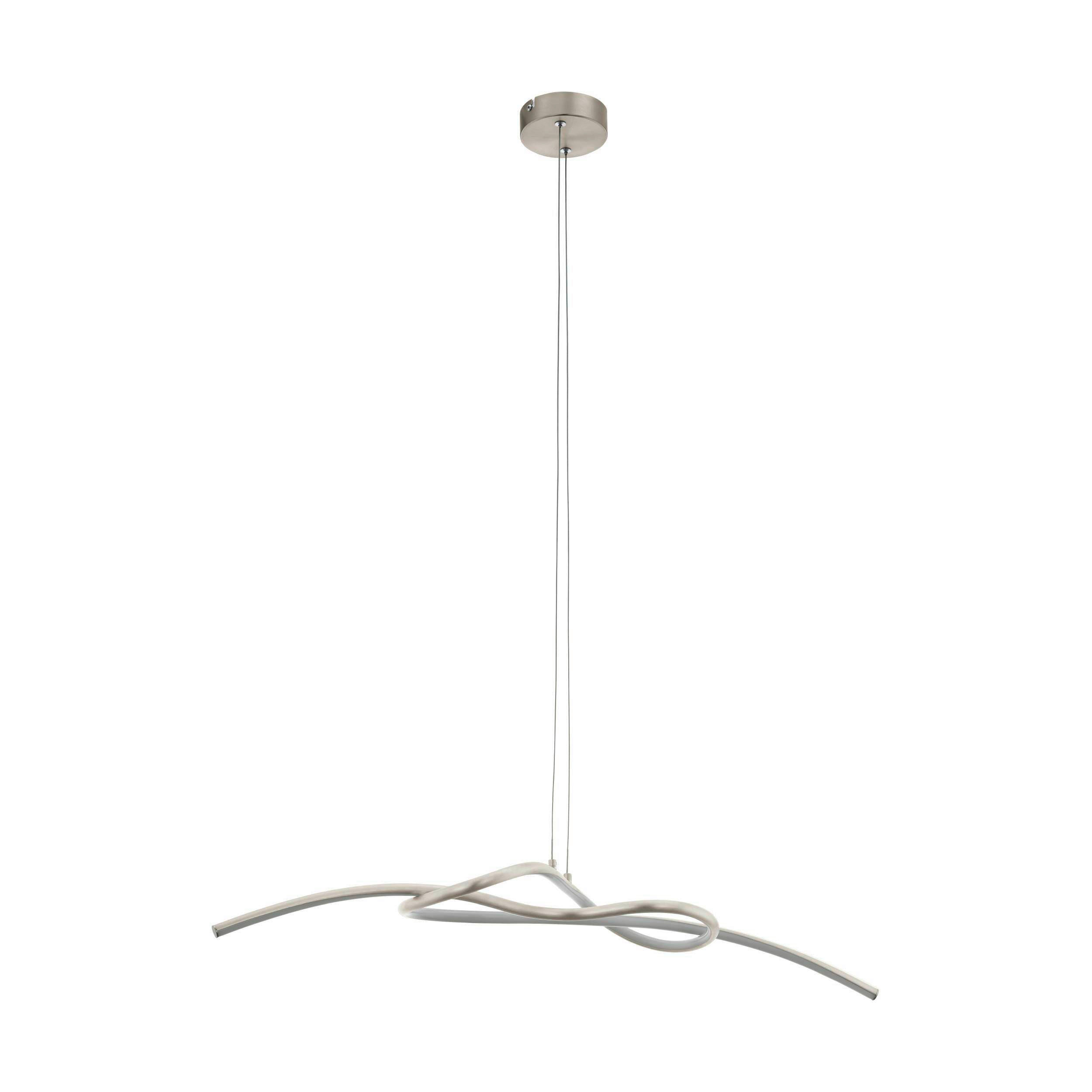 HÄNGELEUCHTE Novafeltria 90/20/150 cm   - Weiß/Nickelfarben, Design, Kunststoff/Metall (90/20/150cm) - Eglo