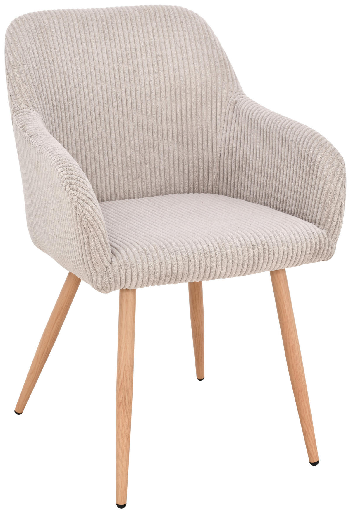 ARMLEHNSTUHL  in Eisen Cord  - Eichefarben/Hellgrau, Trend, Holz/Textil (55/84/60cm) - Livetastic
