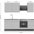 KÜCHENBLOCK 230 cm   in Graphitfarben, Grau  - Dunkelgrau/Schwarz, MODERN, Holzwerkstoff/Metall (230cm) - Xora