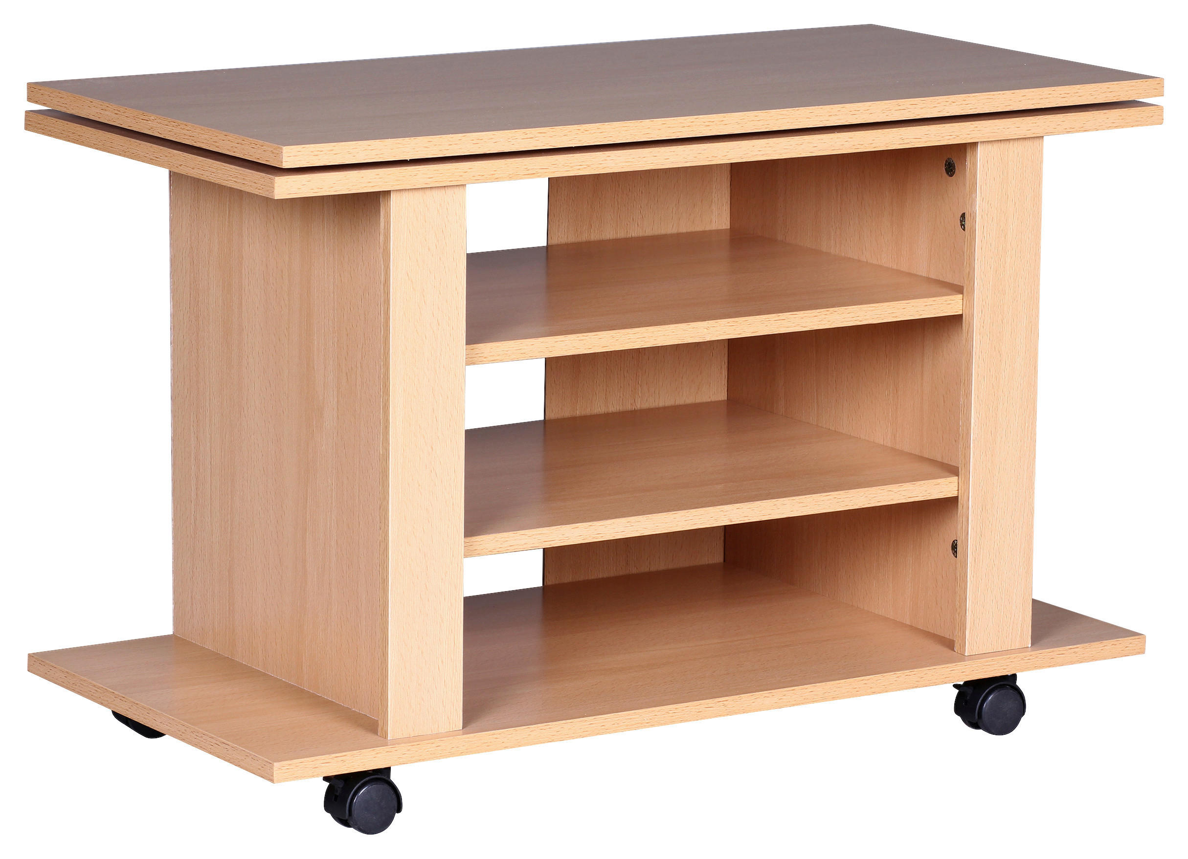 TV-RACK Holzwerkstoff Buchefarben  - Buchefarben, KONVENTIONELL, Holzwerkstoff/Kunststoff (75/51/38cm) - MID.YOU