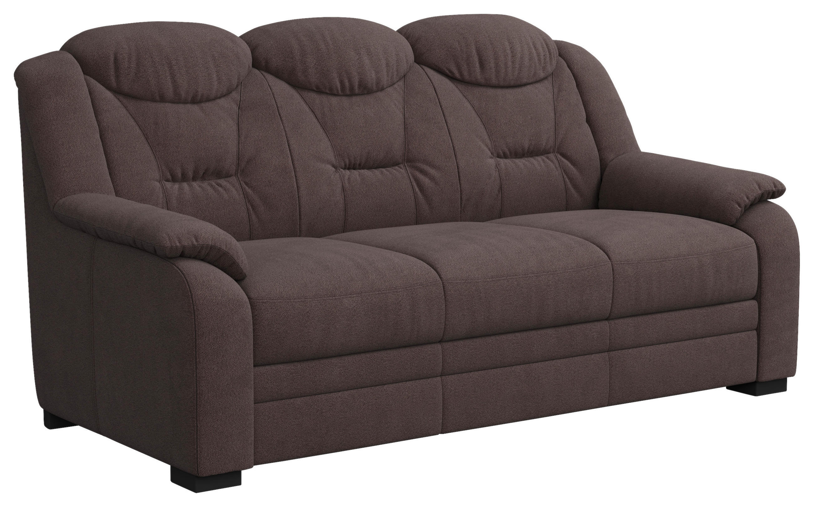 3-SITZER-SOFA in Chenille Braun - Schwarz/Braun, Basics, Kunststoff/Textil (189/99/99cm) - MID.YOU