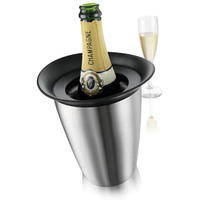 CHAMPAGNERKÜHLER - Edelstahlfarben/Schwarz, Basics, Metall (19.4/18.3/22.4cm) - Vacu Vin
