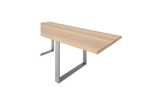 ESSTISCH in Metall, Holzwerkstoff 160/110/76 cm - Edelstahlfarben/Eichefarben, KONVENTIONELL, Holzwerkstoff/Metall (160/110/76cm) - Venda