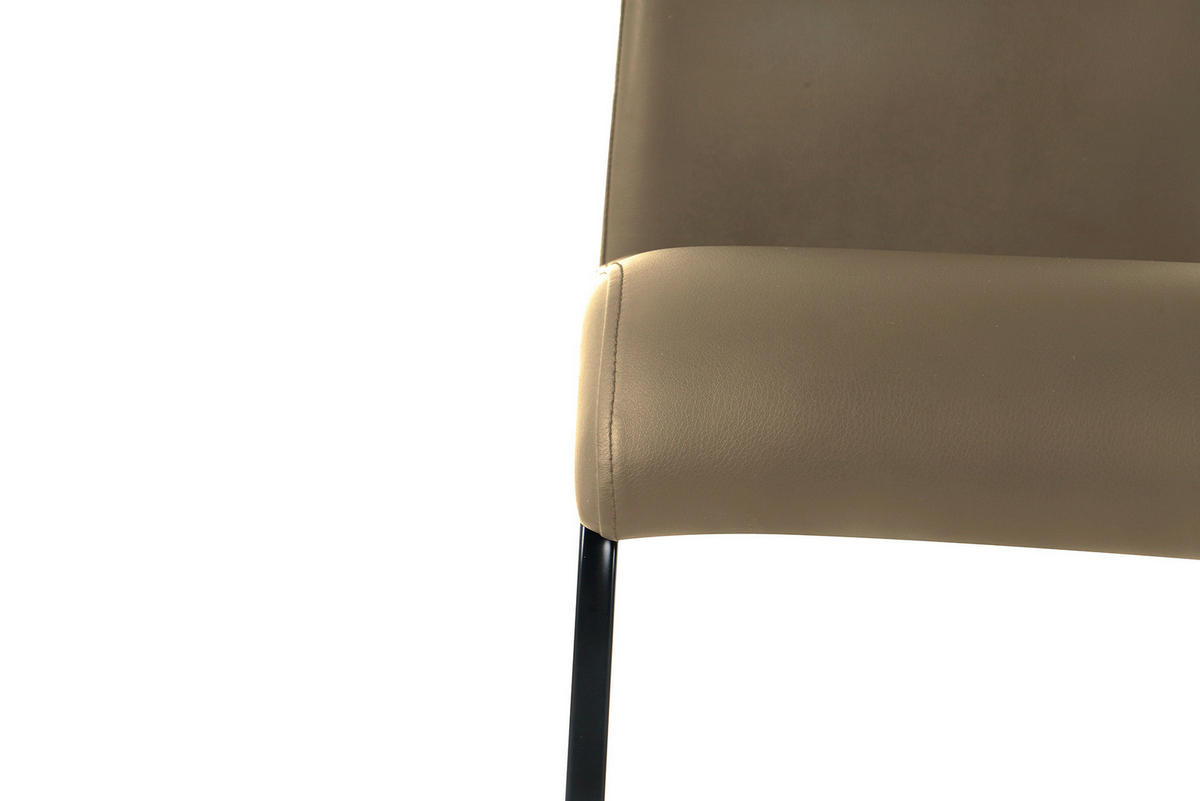 STUHL-SET 2 Stück  in Lederlook  - Taupe/Schwarz, Design, Kunststoff/Textil (42/98/56cm) - Livetastic