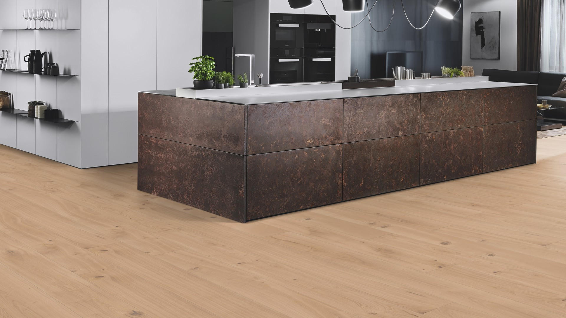 LANDHAUSDIELE, Eiche Kashmir Gesund-Diele  per  m² - Eichefarben, Design, Holz (224,5/19,3/1,3cm) - Weitzer Parkett