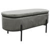 SITZBANK 95/42/37,5 cm Samt Grau, Schwarz  - Schwarz/Grau, Design, Textil/Metall (95/42/37,5cm) - MID.YOU
