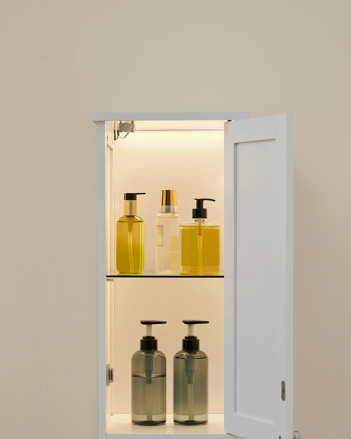 HOCHSCHRANK 30/170/30 cm  - Silberfarben/Weiß, MODERN, Holzwerkstoff/Metall (30/170/30cm) - MID.YOU