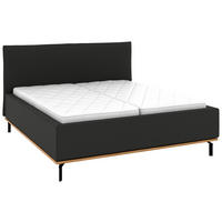 POLSTERBETT 180/200 cm,  in Anthrazit, Matratze, Lattenrost, Bettkasten, H2 + H3 = mittel + fest  - Anthrazit/Graphitfarben, Design, Holz/Textil (180/200cm) - Musterring