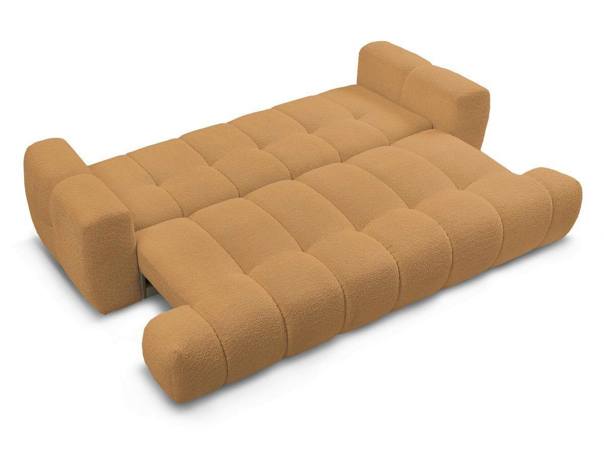 SCHLAFSOFA FUJI Bouclé Gelb  inkl.  - Gelb/Schwarz, MODERN, Kunststoff/Textil (251/113/88cm)