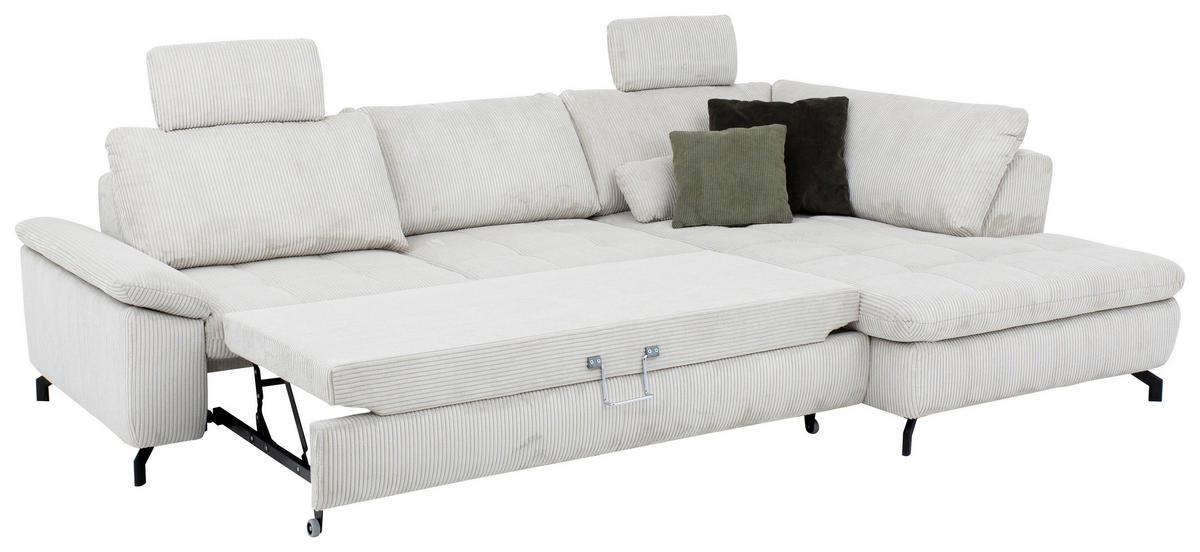 SAROKKANAPÉ textil ekrü  - fekete/ekrü, Design, textil/fém (291/197cm) - Beldomo Style