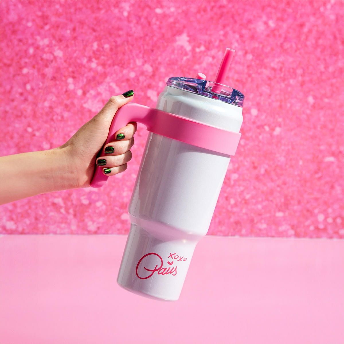 THERMOBECHER Paris Hilton 1 L  - Pink/Weiß, Basics, Kunststoff/Metall (1180ml) - Paris Hilton