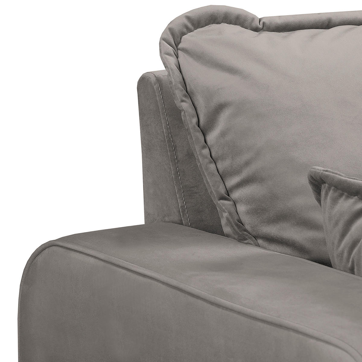 ECKSOFA in Mikrofaser Grau  230/150 cm  - Wengefarben/Grau, Design, Holz/Textil (230/150cm) - Livetastic