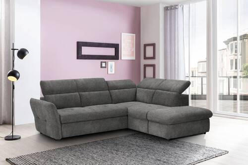 ECKSOFA in Mikrofaser Grau  254/224 cm  - Schwarz/Grau, Design, Kunststoff/Textil (254/224cm) - Stylife