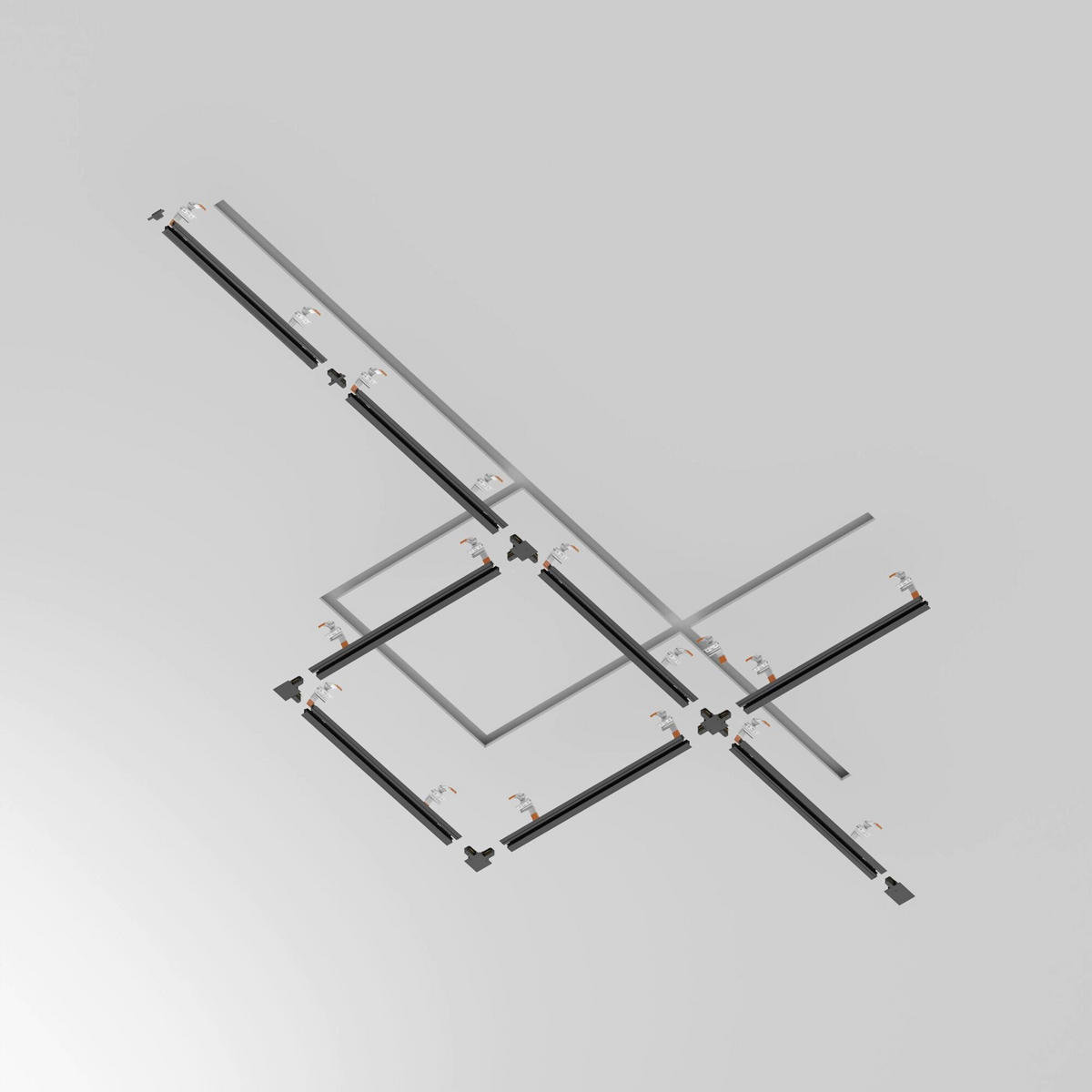 SKENSYSTEM 6/2/200 cm   - svart, Basics, metall (6/2/200cm) - MAYTONI