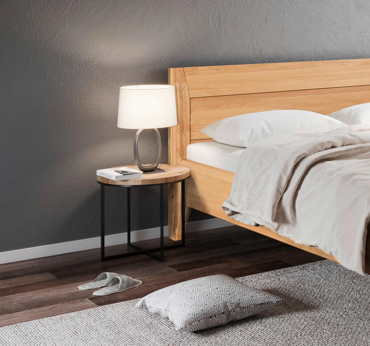 BETT 160/200 cm  in Naturfarben, Kernbuche  - Naturfarben/Kernbuche, MODERN, Holz (160/200cm) - MID.YOU