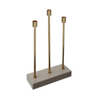 KERZENHALTER - Bordeaux/Goldfarben, Trend, Metall (26/39,5/9cm) - Kayoom
