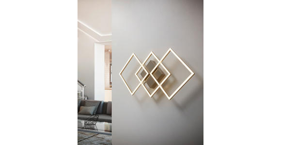 LED-DECKENLEUCHTE 75,5/37/6 cm - Nickelfarben, Trend, Kunststoff/Metall (75,5/37/6cm) - Novel