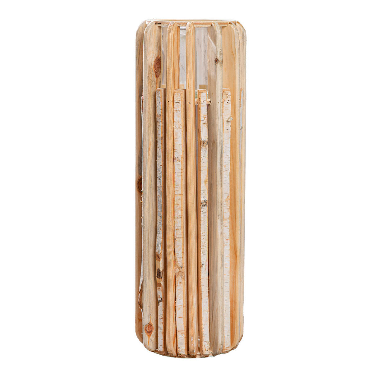WINDLICHT Hellbraun 18/55 cm  - Hellbraun, Basics, Glas/Holz (18/55cm)