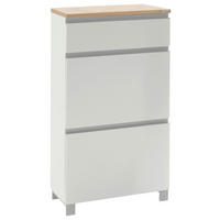 SCHUHKIPPER Dieter Knoll  in 60/108/31 cm  - Eichefarben/Silberfarben, Design, Holz/Holzwerkstoff (60/108/31cm) - Dieter Knoll