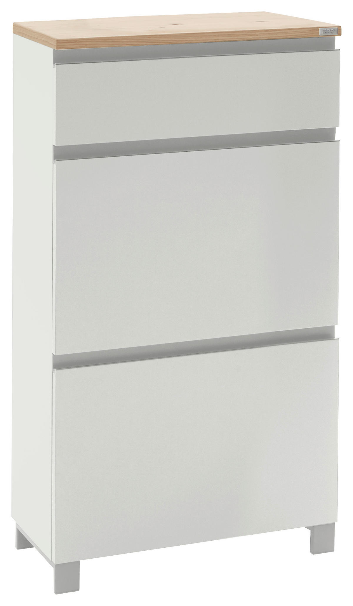 SCHUHKIPPER Dieter Knoll  in 60/108/31 cm  - Eichefarben/Silberfarben, Design, Holz/Holzwerkstoff (60/108/31cm) - Dieter Knoll