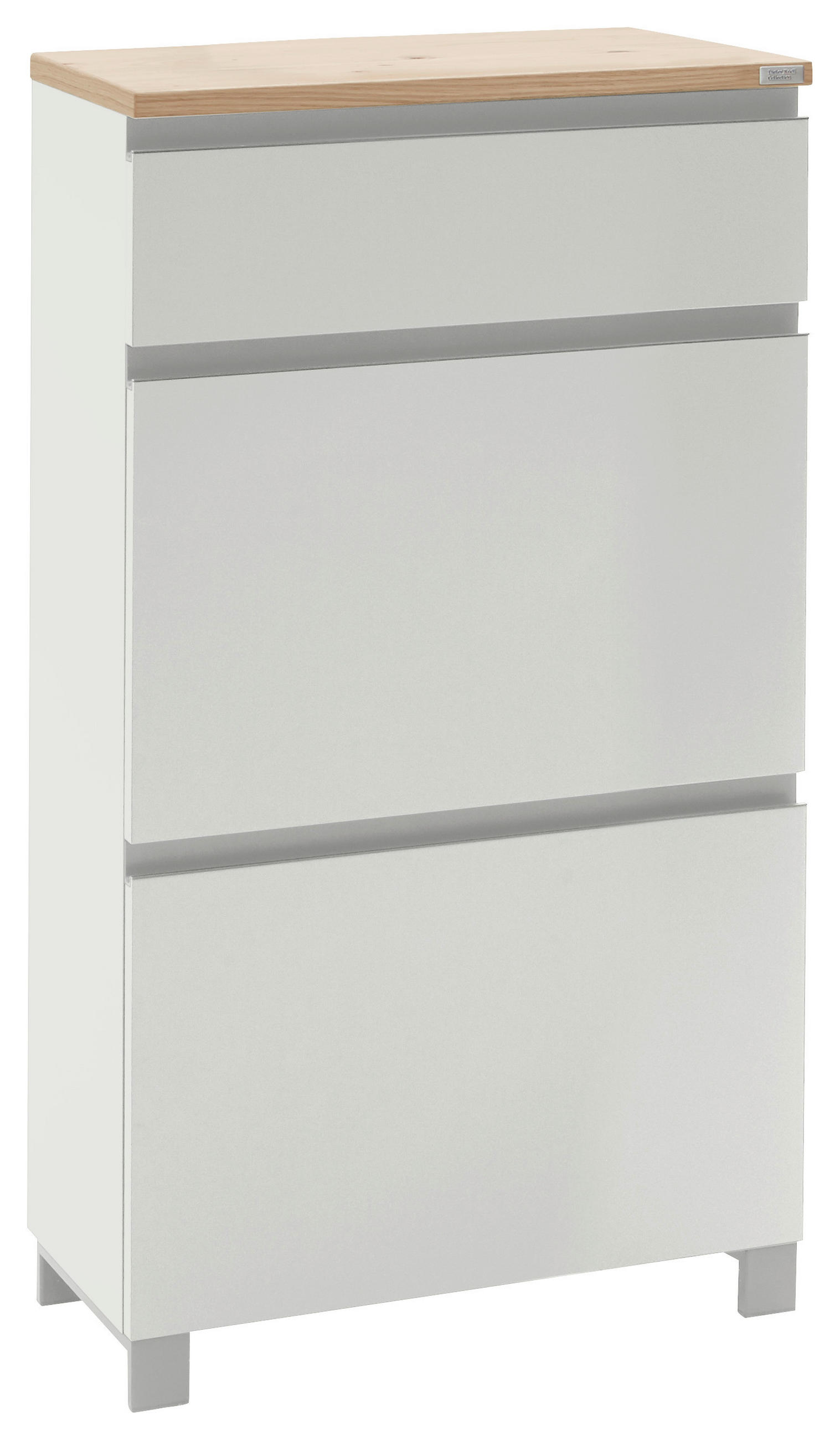 Dieter Knoll Schuhkipper Weiß, Eiche 60x108x31 cm
