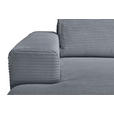 ECKSOFA Dunkelgrau Cord  - Dunkelgrau/Schwarz, KONVENTIONELL, Textil/Metall (150/240cm) - Carryhome