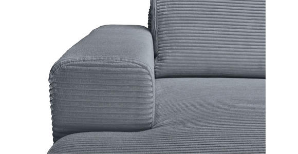 ECKSOFA Dunkelgrau Cord  - Dunkelgrau/Schwarz, KONVENTIONELL, Textil/Metall (150/240cm) - Carryhome