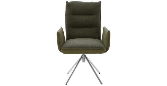 ARMLEHNSTUHL in Flachgewebe - Edelstahlfarben/Grün, Design, Textil/Metall (59/93/59cm) - Dieter Knoll